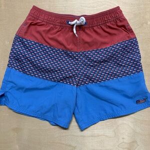 Vineyard Vines Red and Blue Patterned Swim Shorts